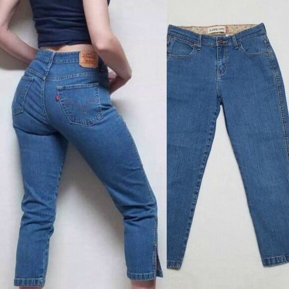VINTAGE Levi's Classic Capri Cropped Mid Rise Jean - Picture 1 of 12